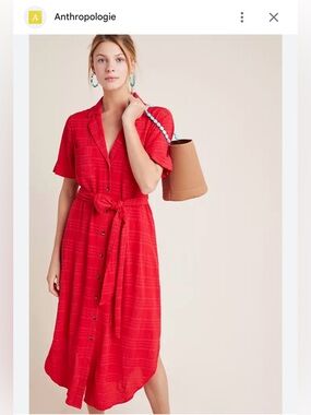 MAEVE Anthropologie Aria Textured Shirtdress